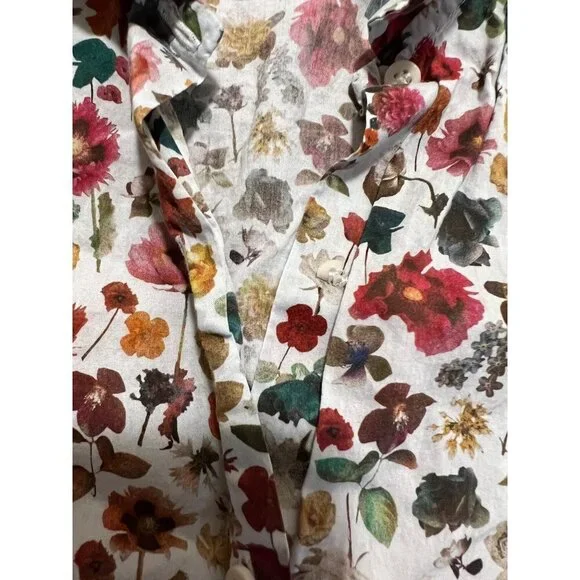 il gufo | Girls Long Sleeve Button Down Floral Fall Autumn Scenery Sz 8 - Picture 6 of 7